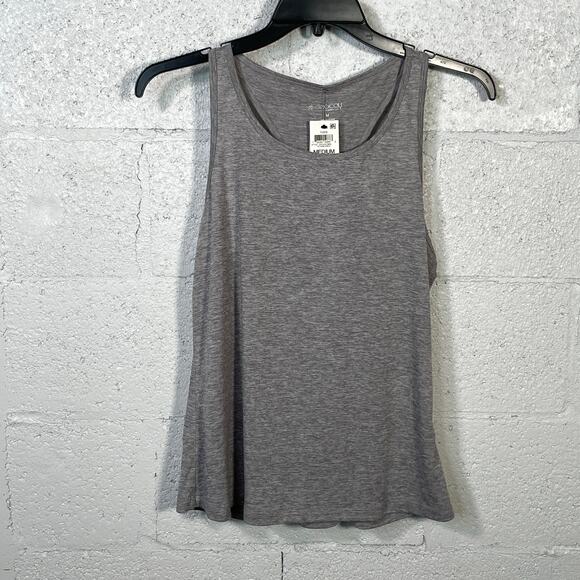 ID Ideology Women's Pleated-Back Relaxed Tank Top, Stormy Grey Medium - Picture 1 of 5